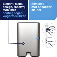 Dispenser Tork Xpress multifold H2 vel-voor-vel dosering rvs 460004-1