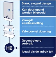 Dispenser Tork Xpress multifold H2 vel-voor-vel dosering rvs 460004-3