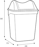 Afvalbak Katrin 91851 dameshygiene 8liter wit-3