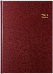 Agenda 2024 Brepols Bremax Santex A4 1dag/1pagina 4 kolommen bordeaux