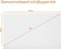 Glasbord Nobo Impression Pro afgeronde hoeken 100x190cm briljant wit-2