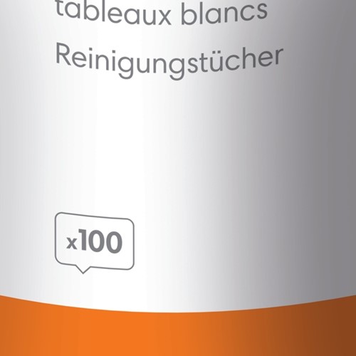 Whiteboard reinigingsdoekjes Nobo pot met 100 stuks-2
