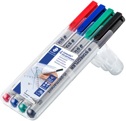 Viltstift Staedtler Lumocolor 311 non permanent S set à 4 assorti-2