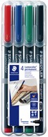 Viltstift Staedtler Lumocolor 318 permanent F set à 4 stuks assorti