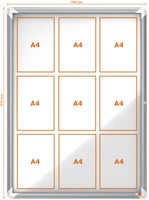 Vitrinekast Nobo draaideur voor binnen 9x A4 magnetisch-2