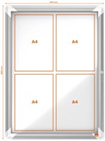 Vitrinekast Nobo draaideur voor buiten 4x A4 magnetisch-2
