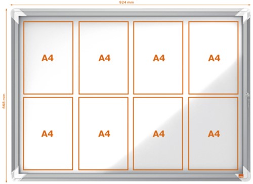 Vitrinekast Nobo draaideur voor buiten 8x A4 magnetisch-2