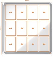 Vitrinekast Nobo draaideur voor buiten 12x A4 magnetisch-2