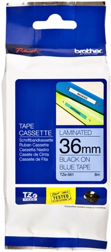 Labeltape Brother P-touch TZE-561 36mm zwart op blauw-3