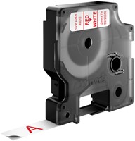 Labeltape Dymo 45015 D1 720550 12mmx7m rood op wit-3