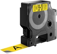 Labeltape Dymo 45808 D1 720880 19mmx7m zwart op geel-3
