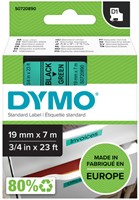 Labeltape Dymo 45809 D1 720890 19mmx7m zwart op groen