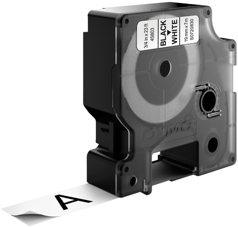 Labeltape Dymo LabelManager D1 polyester 19mm zwart op wit-3