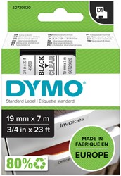 Labeltape Dymo 45800 D1 720820 19mmx7m zwart op transparant
