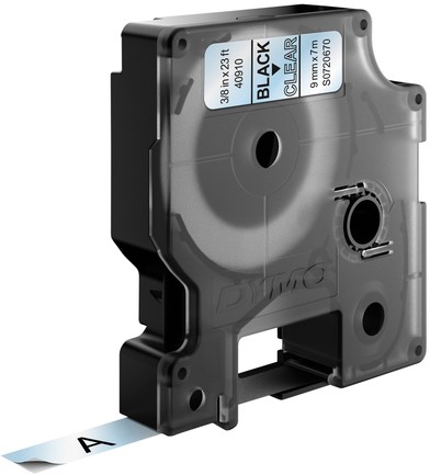 Labeltape Dymo 40910 D1 720670 9mmx7m zwart op transparant-3