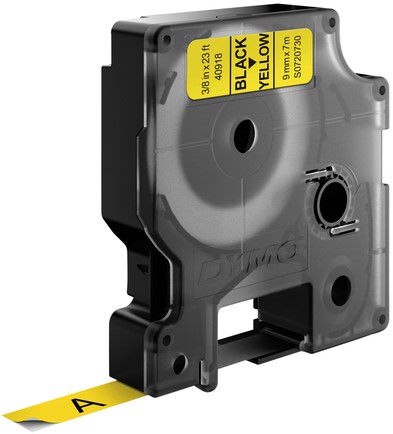 Labeltape Dymo 40918 D1 720730 9mmx7m zwart op geel-3