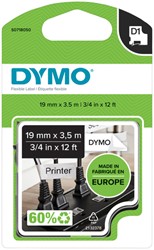 Labeltape Dymo 16954 D1 718050 19mmx3.5m nylon zwart op wit