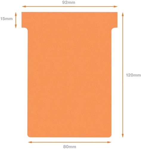 T-kaart Nobo nr.3 80mm oranje 100 stuks-3