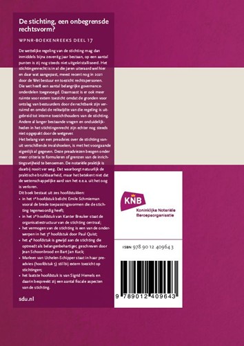 WPNR Boekenreeks De stichting, een onbegrensde rechtsvorm? De stichting, een onbegrensde rechtsvorm?-2
