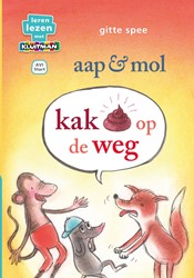 Leren lezen met Kluitman aap en mol. kak op de weg