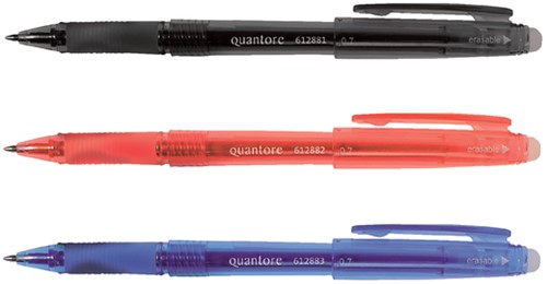 Gelschrijver Quantore erasable 0.7mm zwart-2