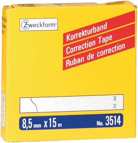 Correctietape Zweckform 3514 8.5mmx15m 2regels