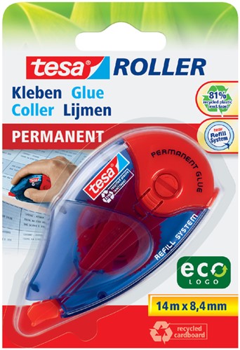 Lijmroller Tesa ecoLogo navulbaar permanent op blister