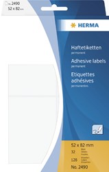 Etiket HERMA 2490 52x82mm wit 128stuks