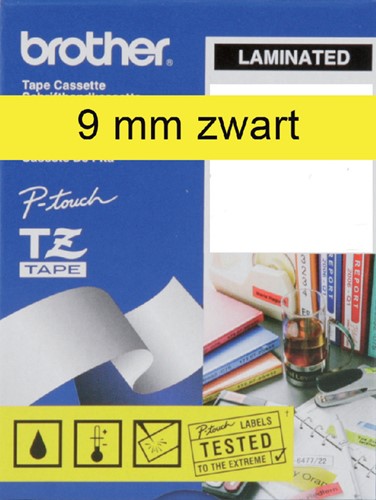 Labeltape Brother P-touch TZE-621 9mm zwart op geel-3