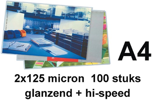 Lamineerhoes GBC A4 highspeed 2x125micron 100stuks-2