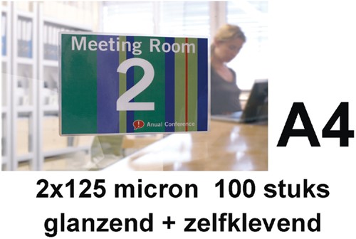 Lamineerhoes GBC A4 zelfklevend 2x125micron 100stuks-2