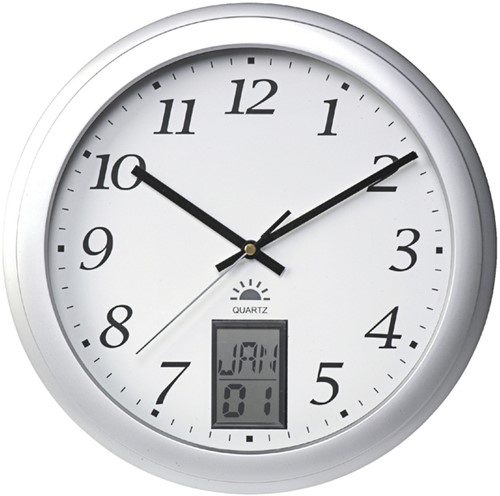 Wandklok Unilux Instinct Ø30,5cm zilvergrijs/wit