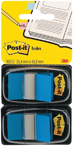 Indextabs Post-it 680 25.4x43.2mm duopack blauw 2x 50 tabs-2