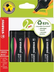 Markeerstift STABILO Green Boss 6070/4 etui à 4 kleuren