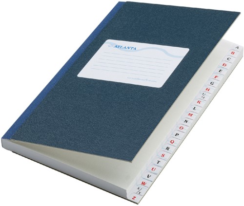 Register Atlanta 165x105mm lijn 192blz met alfabet blauw