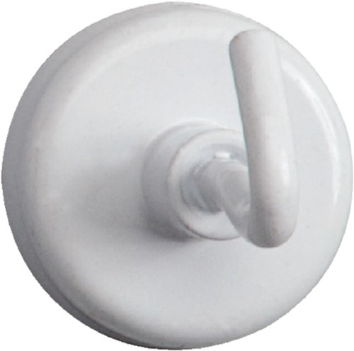 Magneet met haak MAUL 25mm trekkracht 3kg wit 5 stuks