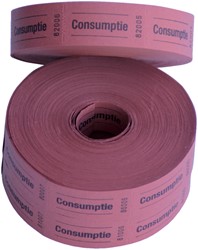 Consumptiebon Combicraft 57x30mm 2-zijdig 2x1000 stuks rood