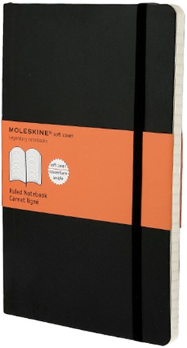 Moleskine Notitieboek large 130x210mm lijn soft cover zwart 1 STUK
