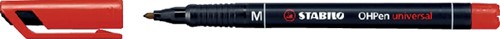Viltstift STABILO OHpen permanent 843/40 rond 1mm rood