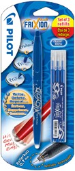 Rollerpen PILOT friXion medium blauw blister à 1 stuk + 3 vullingen