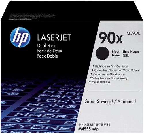Tonercartridge HP CE390XD 90X zwart HC 2x