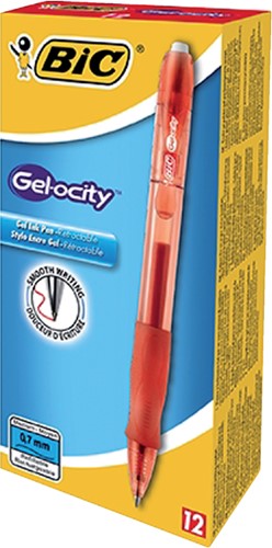 Gelschrijver Bic Gelocity rood medium-2