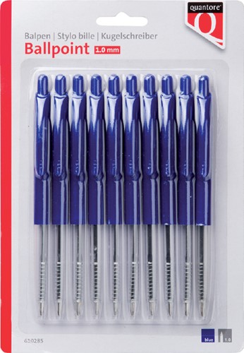 Balpen Quantore drukknop blauw