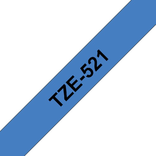 Labeltape Brother P-touch TZE-521 9mm zwart op blauw-2