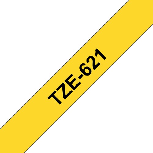 Labeltape Brother P-touch TZE-621 9mm zwart op geel-2