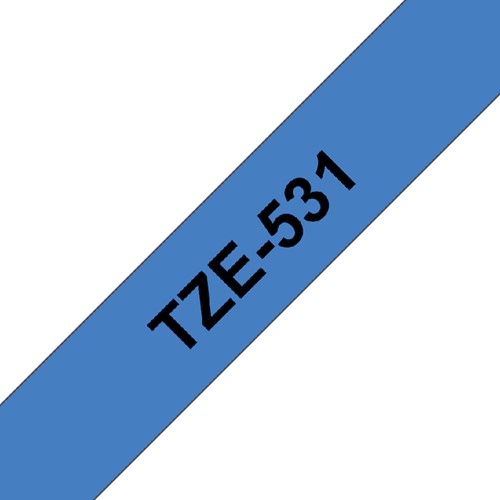 Labeltape Brother P-touch TZE-531 12mm zwart op blauw-2