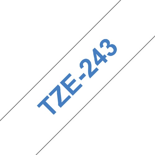 Labeltape Brother P-touch TZE-243 18mm blauw op wit-2