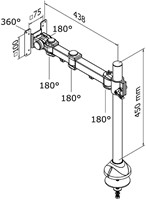 Monitorarm Neomounts D960G 10-30 doorvoer zwart"-2