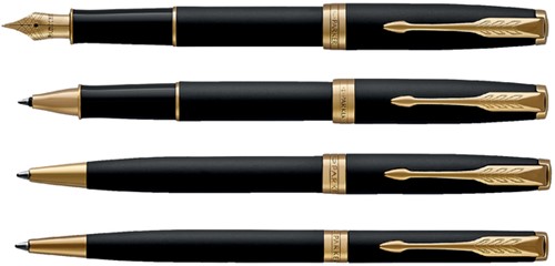 Vulpen Parker Sonnet matte black lacquer GT fijn-3
