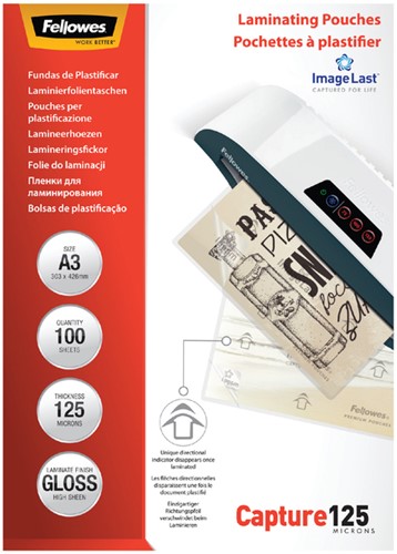 Lamineerhoes Fellowes A3 2x125micron glans 100 stuks-3